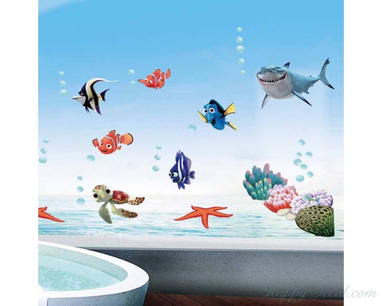 The Undersea World Wall Sticker Fishes Wall Stickers Lovely Wall Papers Deep Sea World Wall Decors